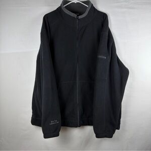 Fossa Mens Size 2XLarge black full Zip Up Fleece Jacket Company Logo